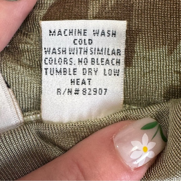 Y2K Maurices Olive Green Floral Abstract Maxi Skirt Size Medium Made in USA - Picture 9 of 9